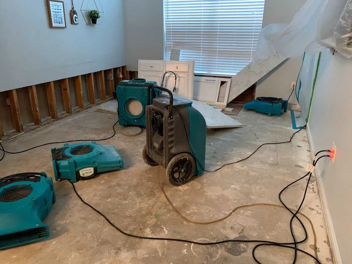 Dehumidifier in flood-cut room for Water Extraction & Removal in Thousand Palms